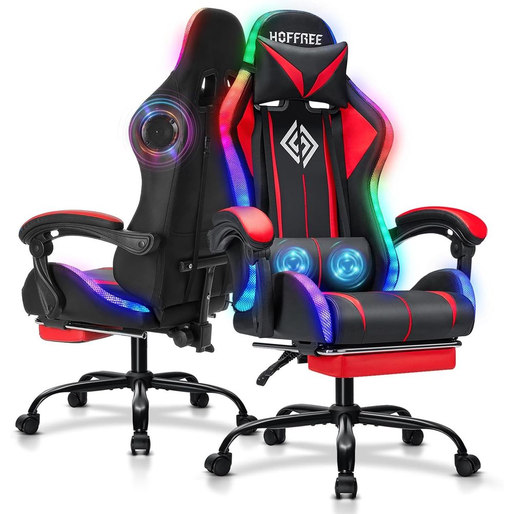 Music - Krzesło gamingowe RGB z głośnikami Bluetooth