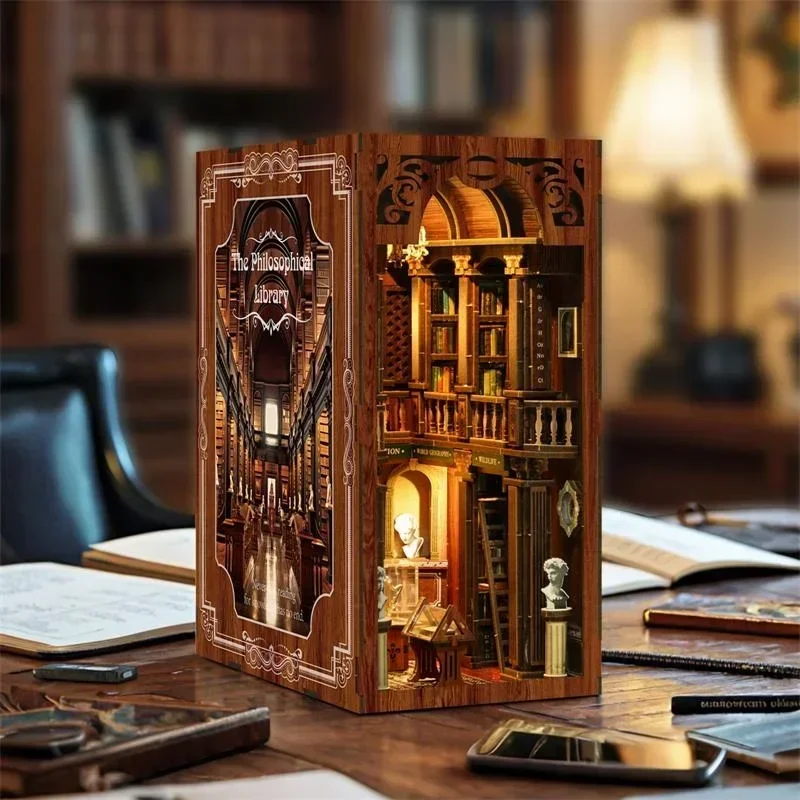 Filozoficzna biblioteka Casa N – Diy Wooden Book Nook Kit Shelf Insert recenzja i cena