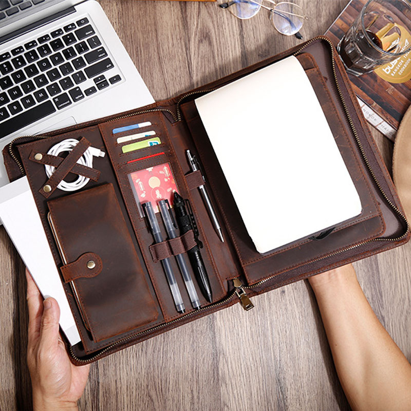 Organizer z zamkiem błyskawicz – Vintage Leather Journal Notebook recenzja i cena